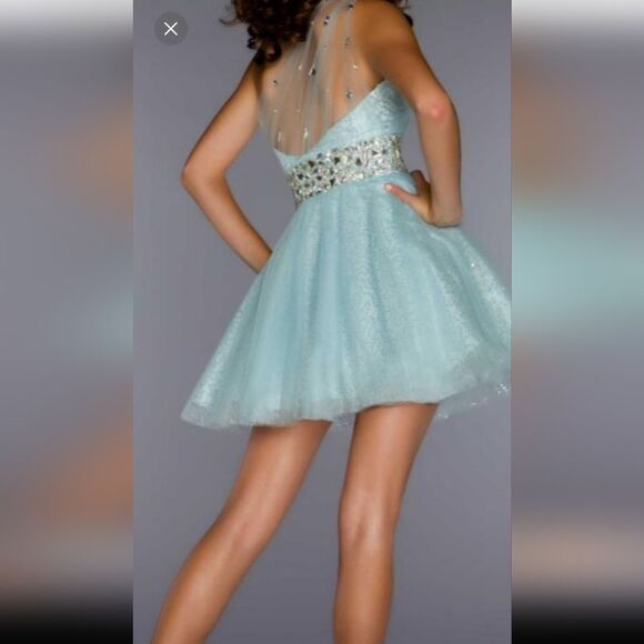 MACDUGGAL GORGEOUS PROM/ NWT ice blue Cocktail mini dress - Picture 1 of 7